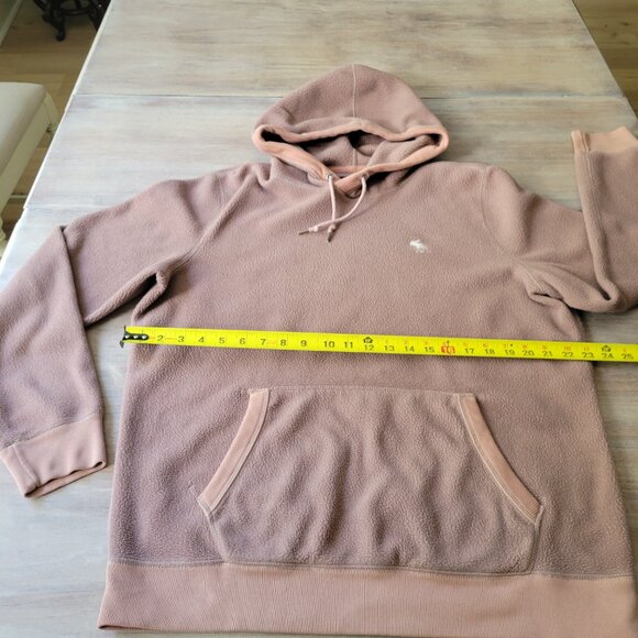 Abercrombie & Fitch Men’s Cream Full Zip Hoodie Sweatshirt Size Lg  Fleece - Picture 6 of 9